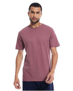 Textured T-Shirt with Crew Neck and Short Sleeves