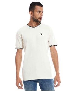 Contrast Tipping T-Shirt with Crew Neck and Short Sleeves